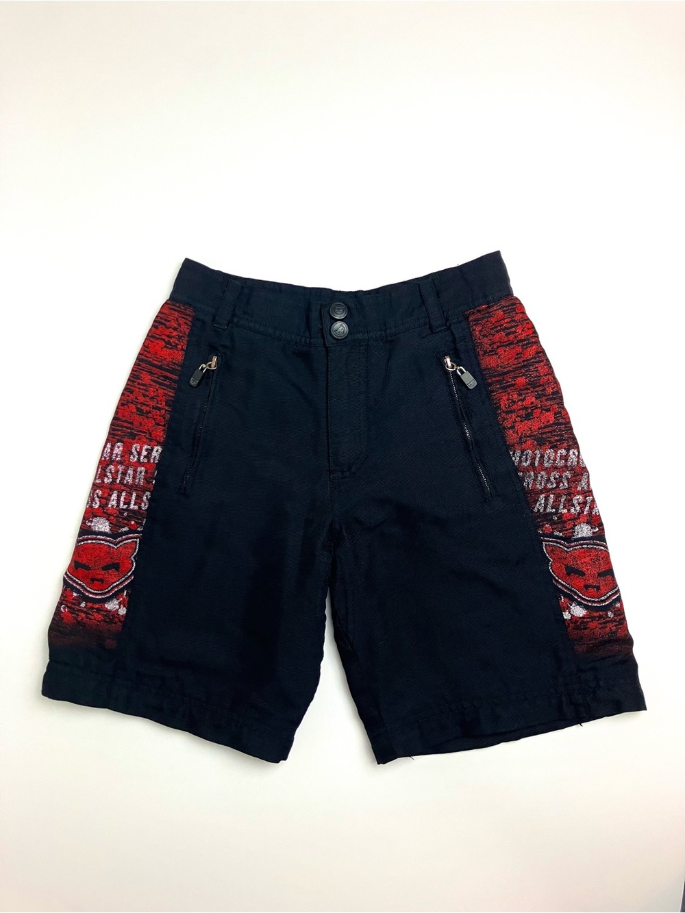 Vintage Kids Shorts Size 10 Ungava Motocross Biking Dirt Bike Black & Red